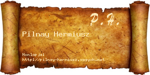 Pilnay Hermiusz névjegykártya